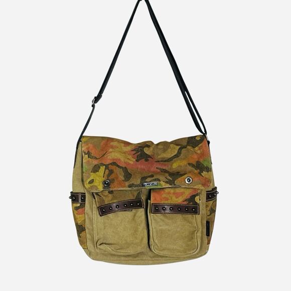 Douguyan Canvas Bag Shoulder Crossbody Messenger Adjustable Strap Pockets Camo - Picture 1 of 12